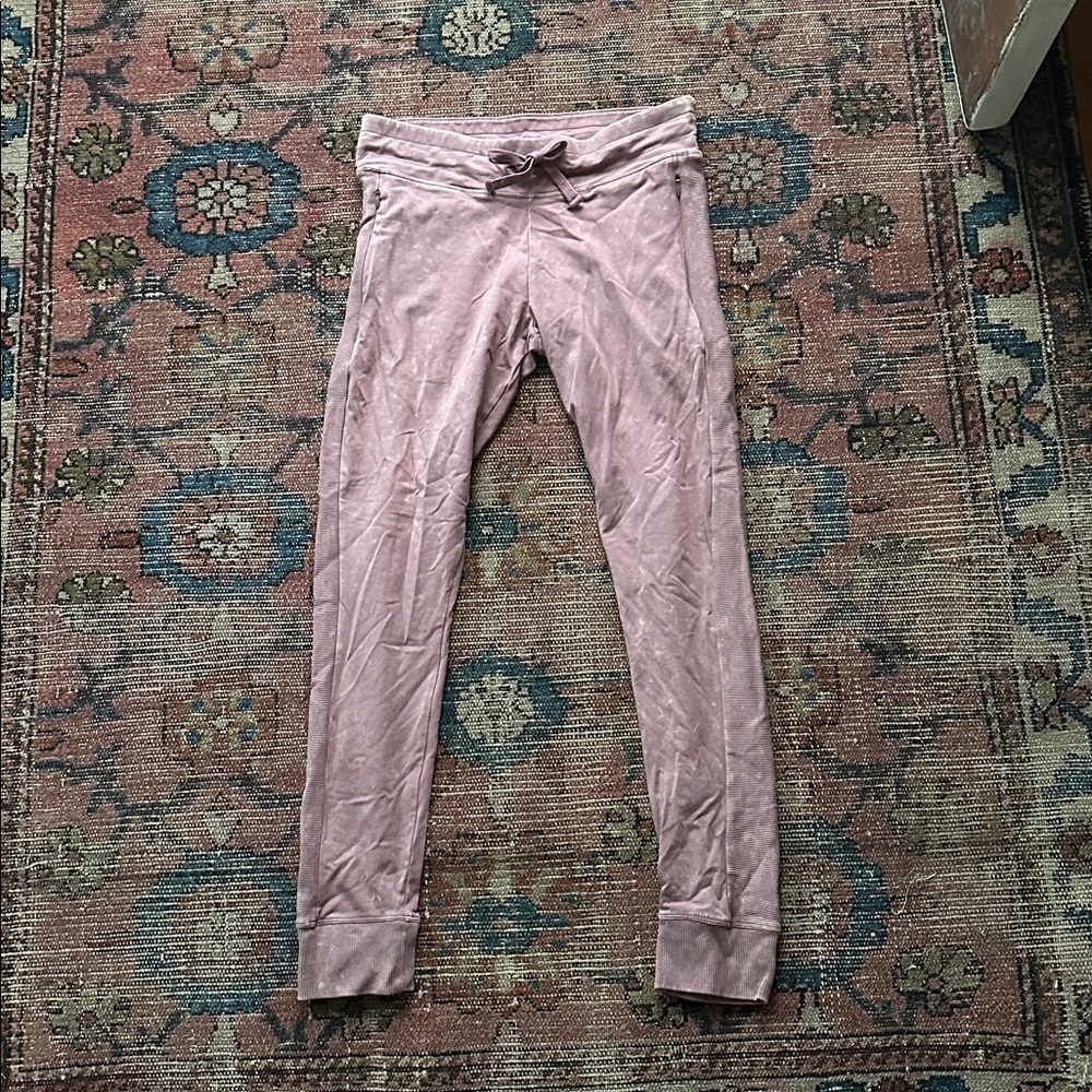Sz M PINK Victoria's Secret Mauve Space Dye Tye Dye Yoga Track Athleisure Pants